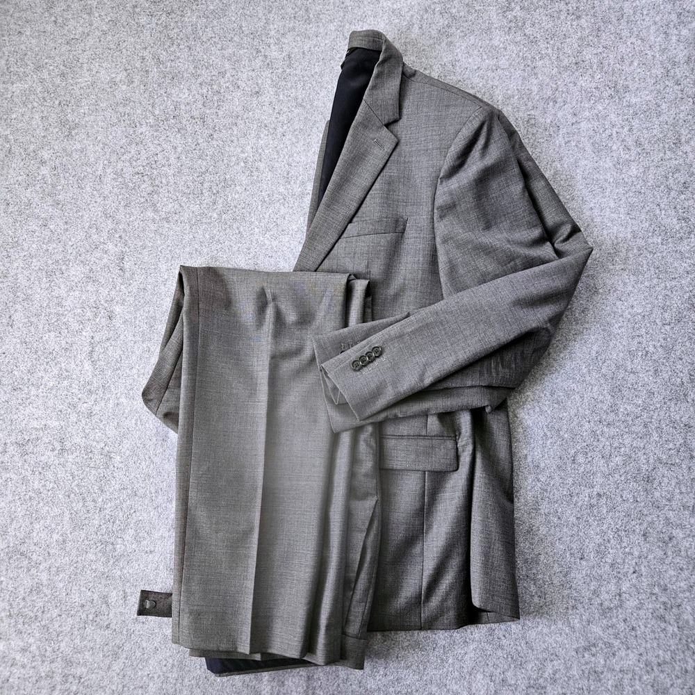 Banana Republic Grey Suit Marzotto Tessuto Wool 2-Piece Blazer Pants 46L x 36W